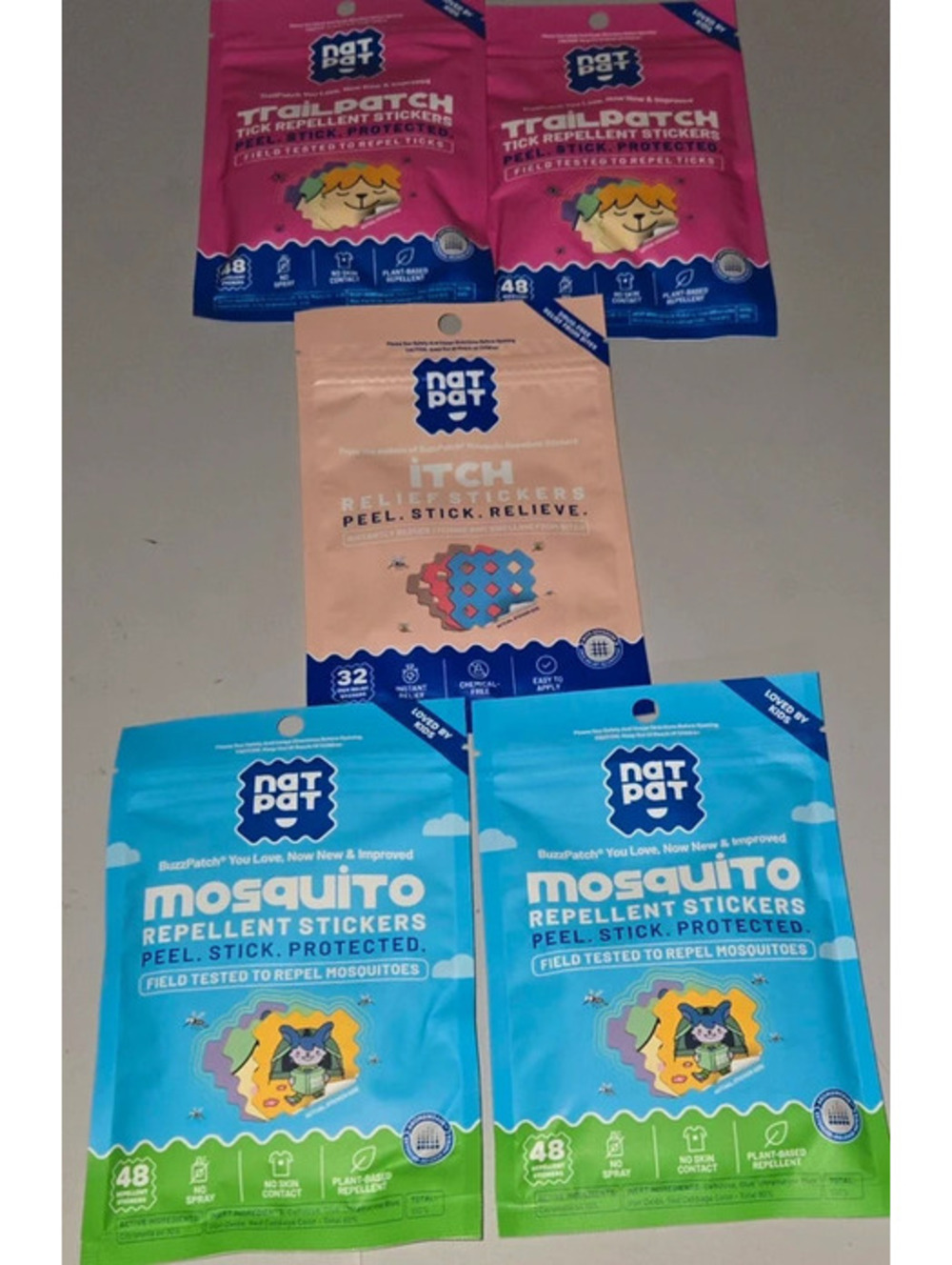 Nat Pat Mosquito and Tick Repellent Stickers, Itch Relief Stickers